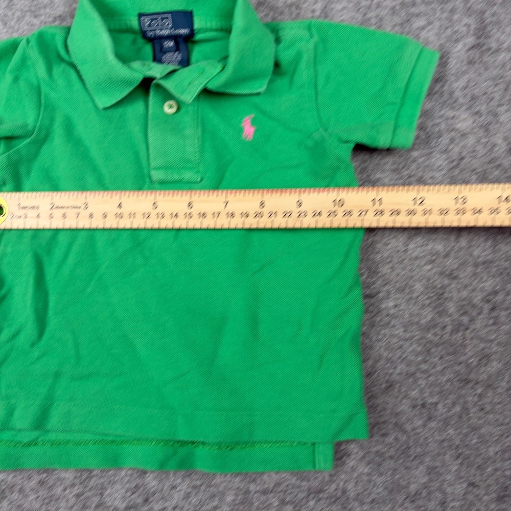 Polo Ralph Lauren Polo Shirt Unisex 12 Month Green Pink Pony Logo Short Sleeve - Picture 7 of 9